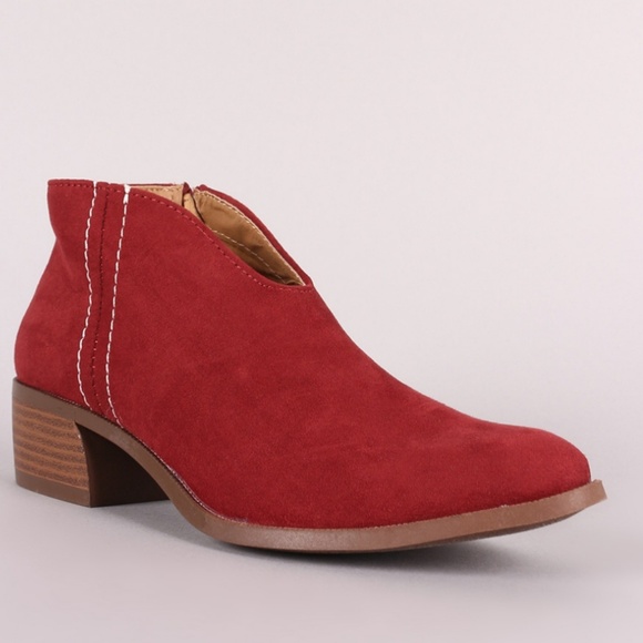 Last 6  size Suede Zip-Up Almond Toe Ankle Boots - Picture 4 of 5